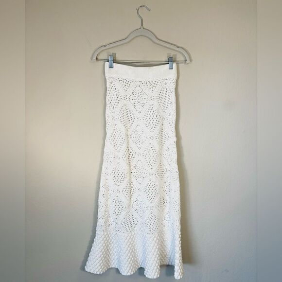 NWT Fabrique Limited Edition Knit Midi White Skirt by Kathleen Hanhee Size 0 - Picture 4 of 8